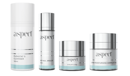 Aspect Night Routine - Purastat, Retinol Brulee, Eyelift 3, Super Moisturising Complex 1